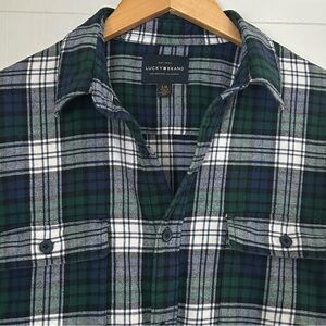 Lucky Brand Mens Size L Long Sleeve Plaid Button Down Flannel Shirt